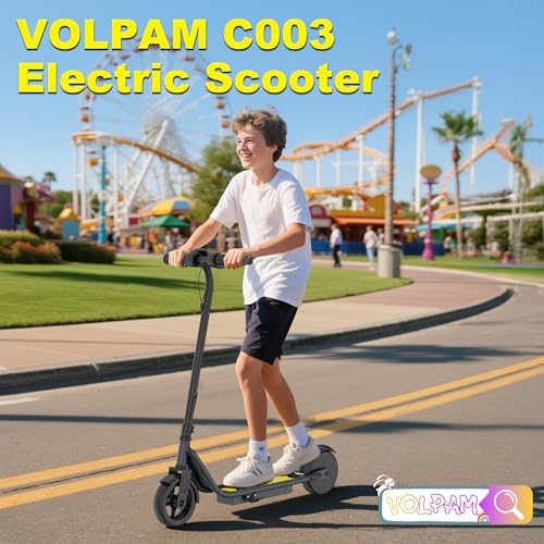 Image of VOLPAM Kids Electric Scooter for Aged 3-8-12, 80W /250W Brushless Motor, 5 /10 mph Max Speed, 3.5 /6.5 inch Solid Tire, 5-10 Mile Max Range