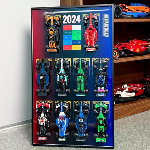 Image of WETCEAOM Display Wallboard for Lego Speed Champions 10-in-1 F1 Car 77242,77243,77244,77245,77246,77247,77248,77249,77250,77251, Ideas for Lego Car Wall Mount Display Lover, Only Frame(31.5x19.7in)