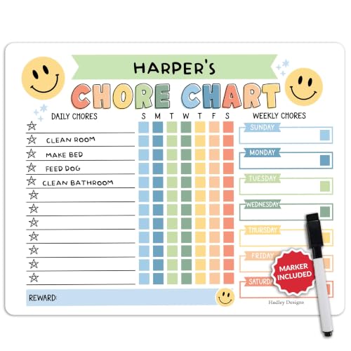 Image of Magnetic Chore Chart for Kids Dry Erase Reward Chart for Home and Classroom