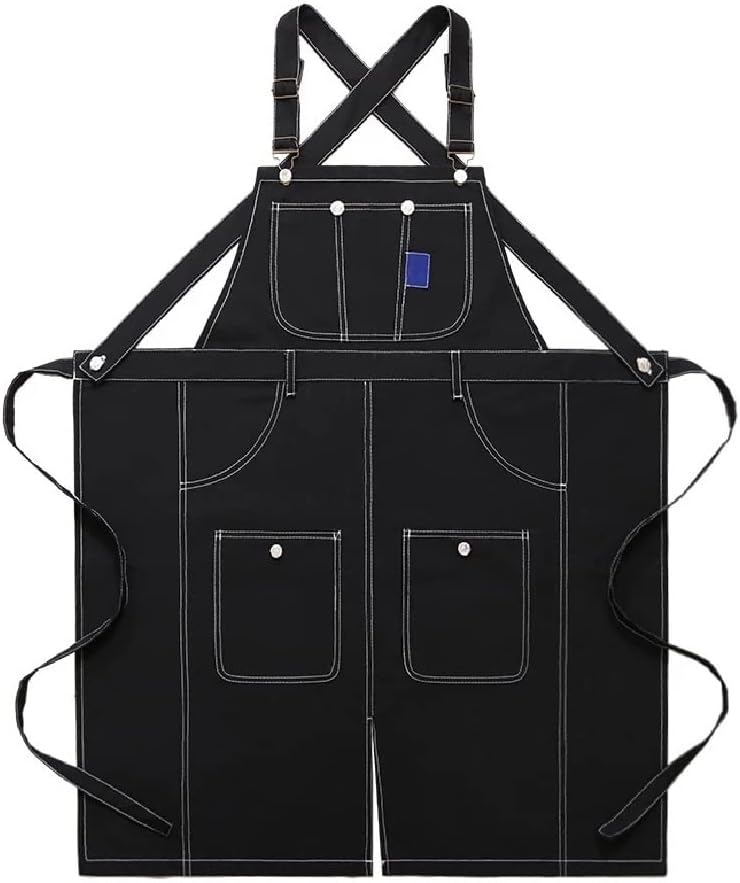 Multi Pocket Apron Men Women Coffee Shop Baking Work Clothes Barber Restaurant Chef