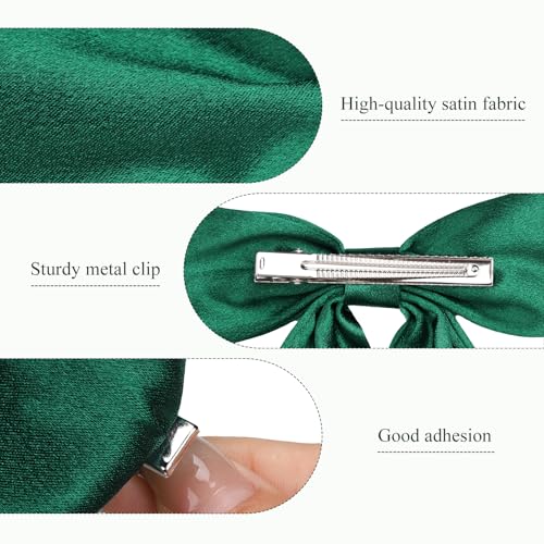 Pinzas de cabello con moño largo WantGor verde miniatura 3