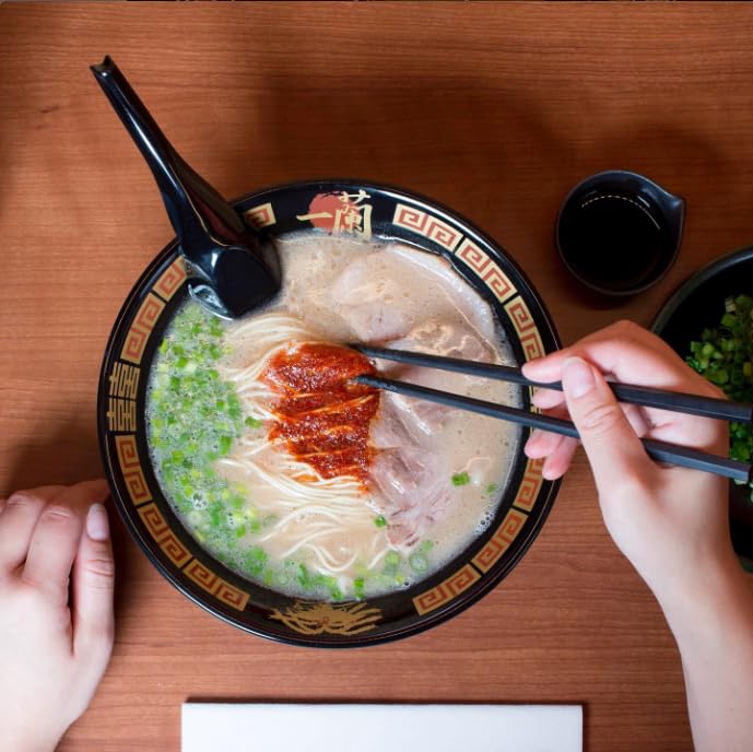 Hakata straight noodle tonkotsu soup Ichiran style ramen with Ichiran secret red special dry sauce - 5 meals - from Japan