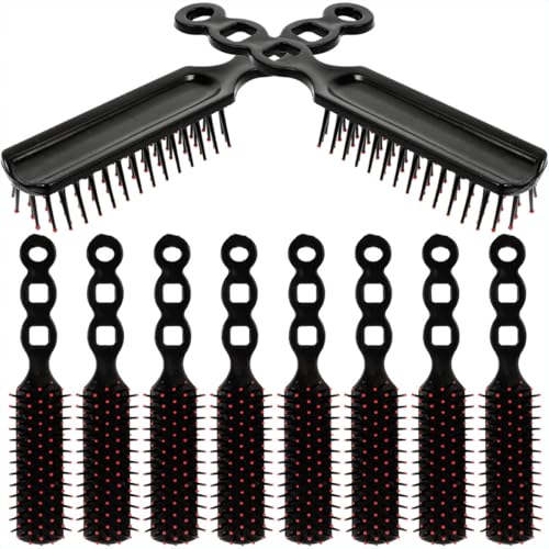 Peigne de massage capillaire en PP noir pour le cuir chevelu (lot de 24 pièces)