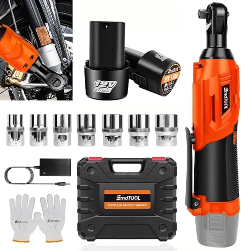 Chiave A Cricchetto Elettrica 3/8'' A Batteria - 40 Nm, 7 Bussola, 2 Batterie 1.5Ah - Per Auto, Mobili, Lavori - Foto 7