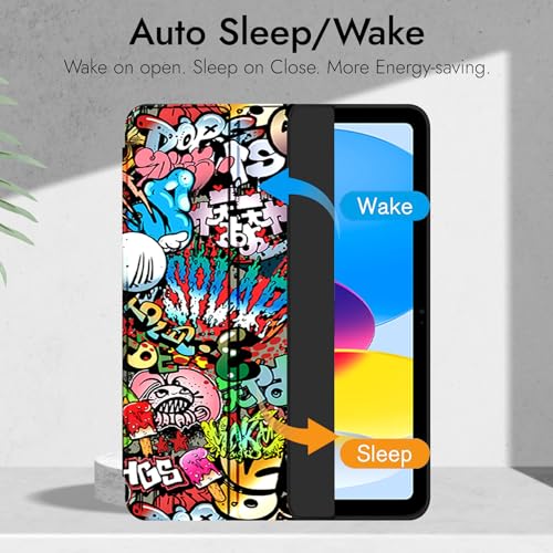 Image of Robustrion Case for iPad 11th Gen (A16) / 10th Generation Cover Case (2025 /2022), Smart Flexible Trifold Flip Stand Cover [Pencil Holder] for iPad 10th Gen / 11th Generation [Auto Sleep Wake] - Hippy