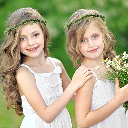 Bartosi Flower Crown Boho Floral Crown Headbands With Weed Leaf Headpieces Adjustable Hair Accessories For Women And Girls (Green) #TOP4