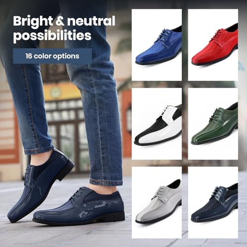 Image of Viotti 179, Casual Dress Oxford Shoes for Men, Satin Striped Lace-Ups, Men's Business Casual Leather & Satin Shoe, for All Formal Occasions
