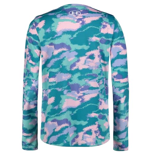 Image of Under Armour Girls' Outdoor Long Sleeve UPF Tee, Stylish Crew Neckline, Logo & Printed Designs, UPF 50+