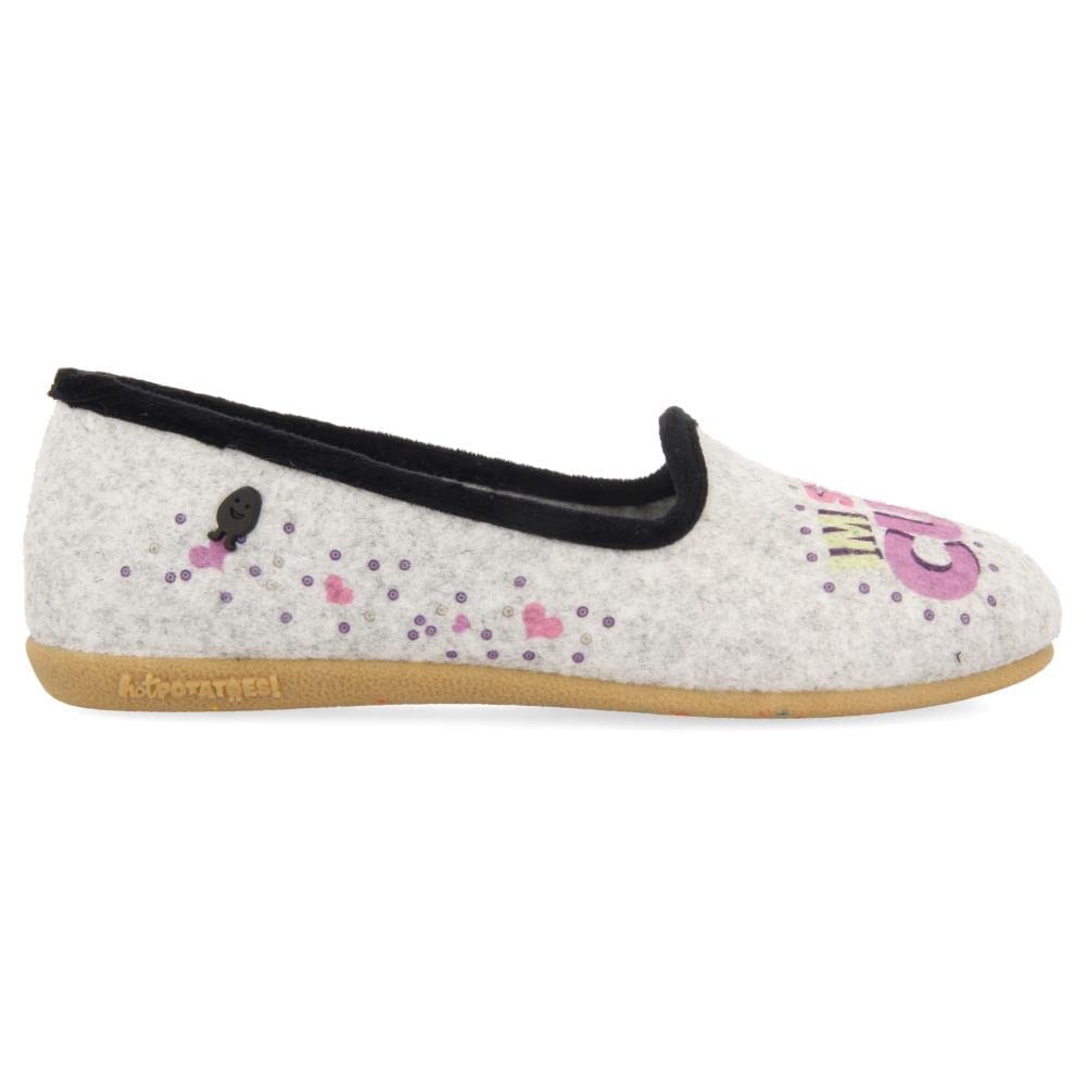 HOT POTATOES Women's Dugo Slipper, Grey, 4 UK