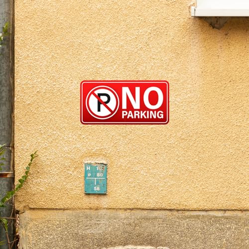 Image of CVANU No Parking Safety Sign Sticker Self Adhesive PVC Vinyl (Pack of 2)