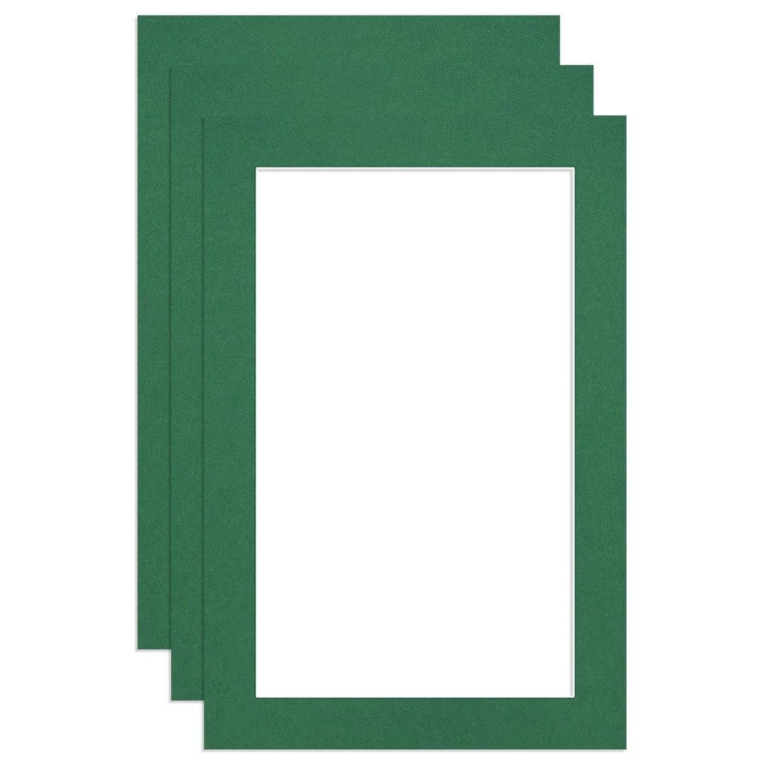 Procut Global 6x4" Emerald Picture Mounts to Fit 5x3" Aperture - Precision Cut Cardboard Photo Mount - Ideal for Frames, Prints, Artwork & Certificates - Sizes & Colours Available - 3 Pack