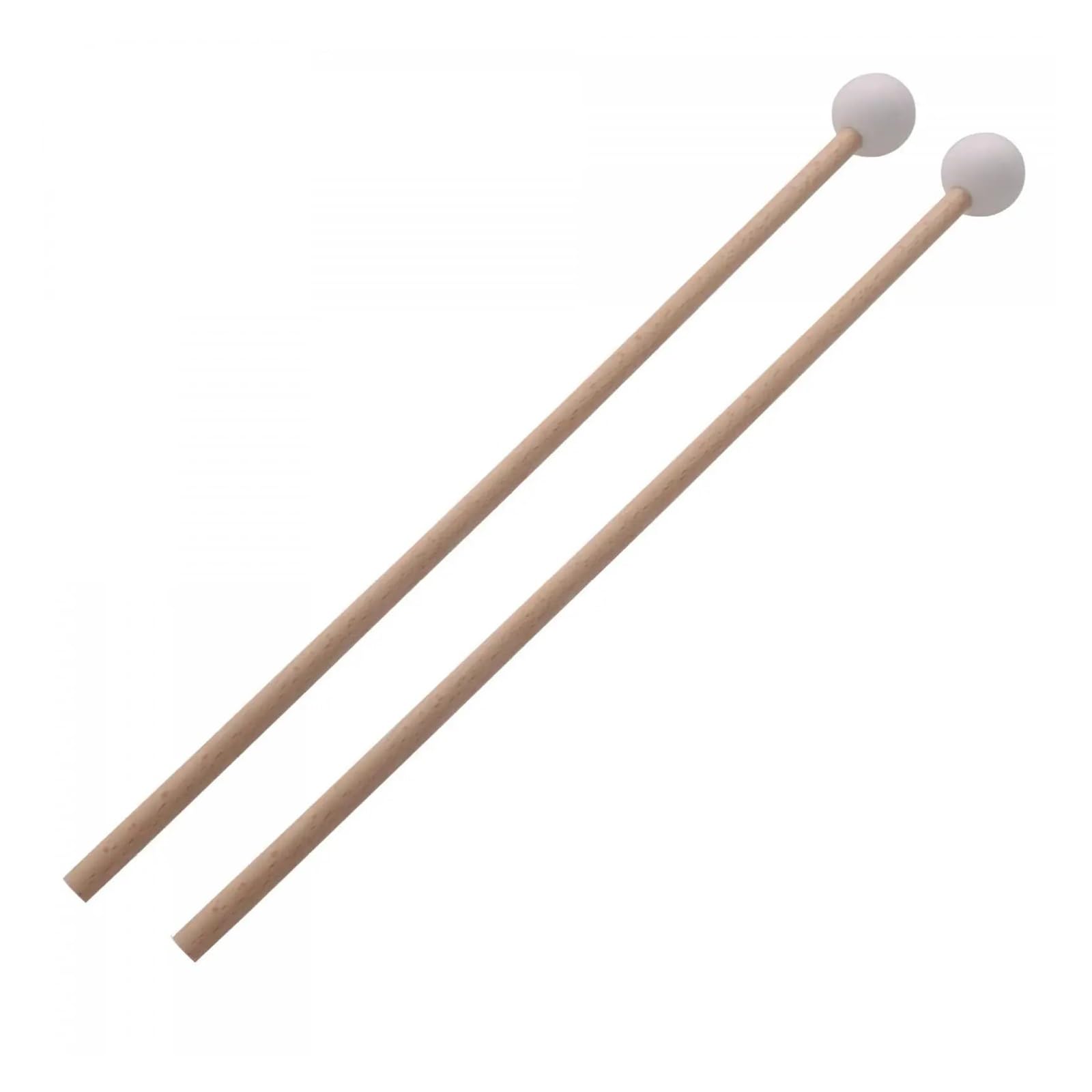Marimba Mallets Palos de percusión martillo Marimba, mazos madera, mazo xilófono for rendimiento bloque, campana escenario, 2 uds(White)