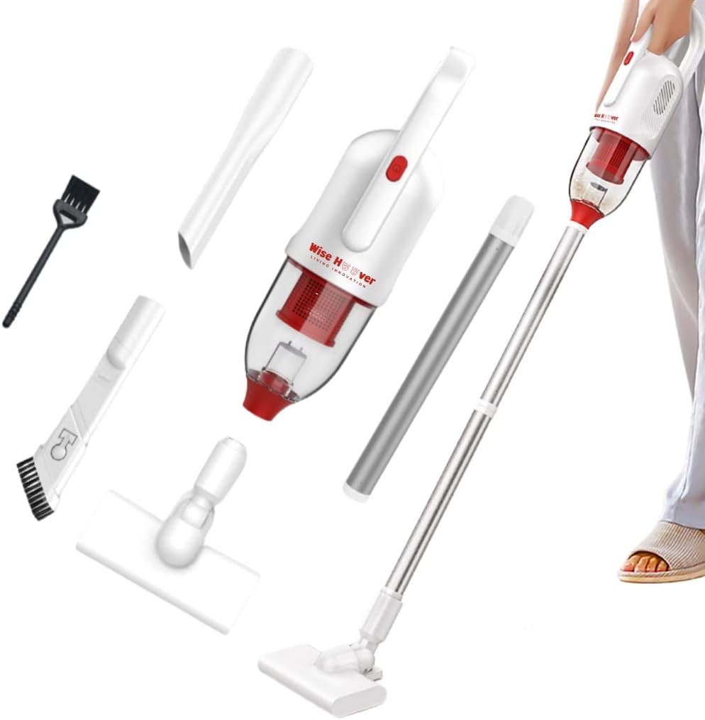 Wise Hoover- Cordless Hand Held Vacuum Cleaner, Powerful Suction 15000Kpa, 4 in 1 Wireless Vacuum cleaner, Car Vacuuming, Remove high dust, Remove Dead Gap Dust, Furniture Surface.