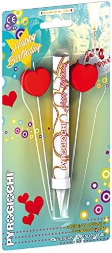 Trafalgar, Indoor Ice Fountain Birthday Celebration Party Event Time Firework Bonfire Night Fantastic Sparklers Cake Sparkle Hand Held Candle with 2 x Heart Candles