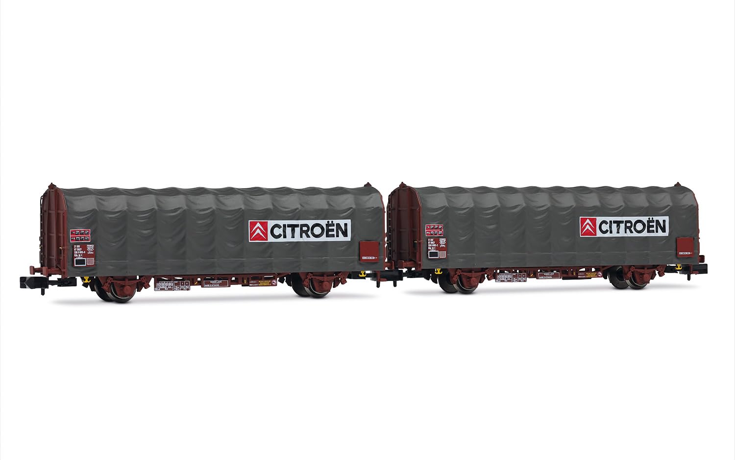 ARNOLD HN6712 SNCF, Lot de 2 Wagons bâchés à 2 essieux, Type Kils K70, Citroën, ép. IV-V