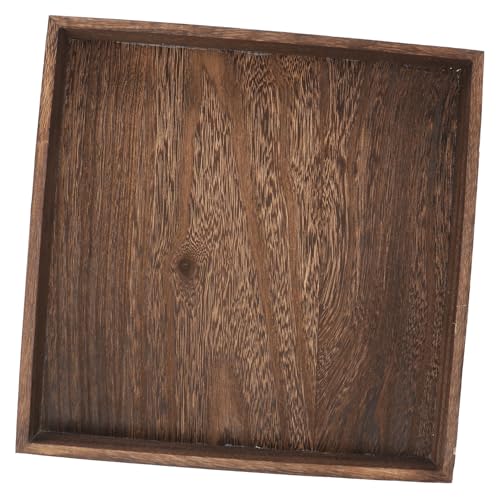 GAROZATION 1 Pc bandeja de almacenamiento de madera maciza retro bandeja de oro joyas cajón baratijas joyero vintage joyero madera bandeja expositora de madera plato de joyería para el hogar