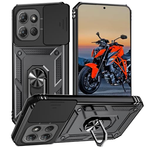 Funda para Motorola Moto G 5G (2025), Tapa Deslizante para La Cámara, Armadura Carcasa con 360° Magnético Anillo Soporte Silicona Antigolpes Protectora Carcasa para Moto G 5G (2025)
