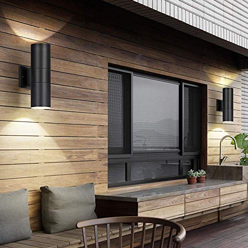 Image of rosykite Outdoor Wall Light Fixture, Cylinder Modern Up Down Lighting