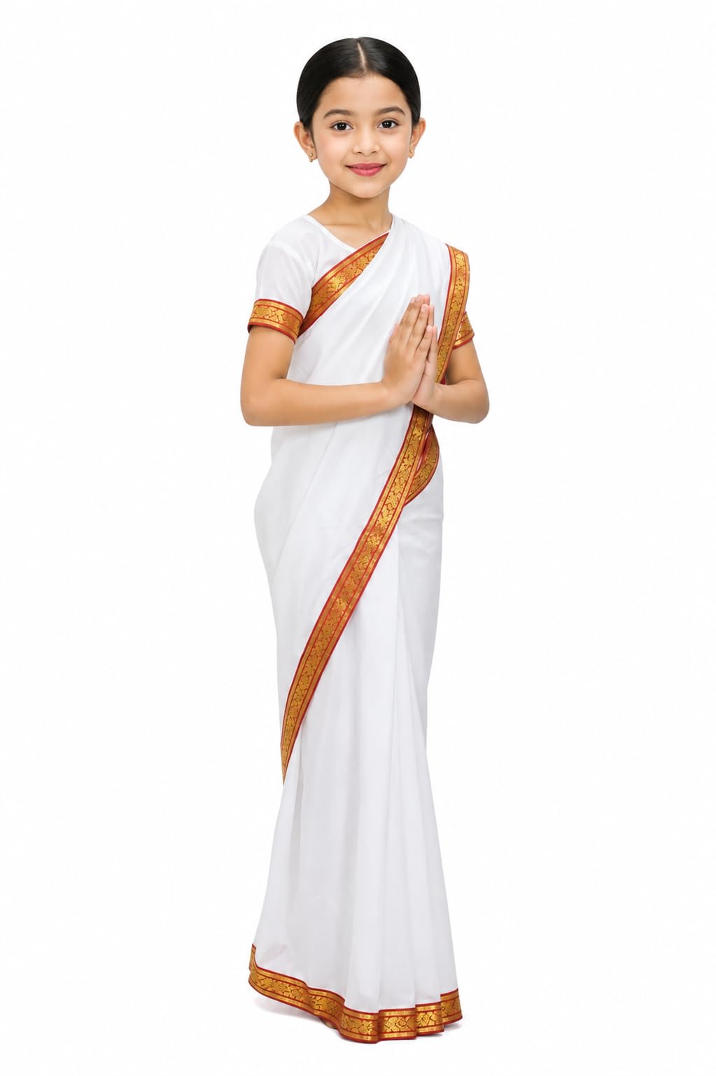 Indira Gandhi Kids Fancy Dress Costume with Saree/Kids Indira Gandhi Fancy Dress Outfit for School Functions-image-15