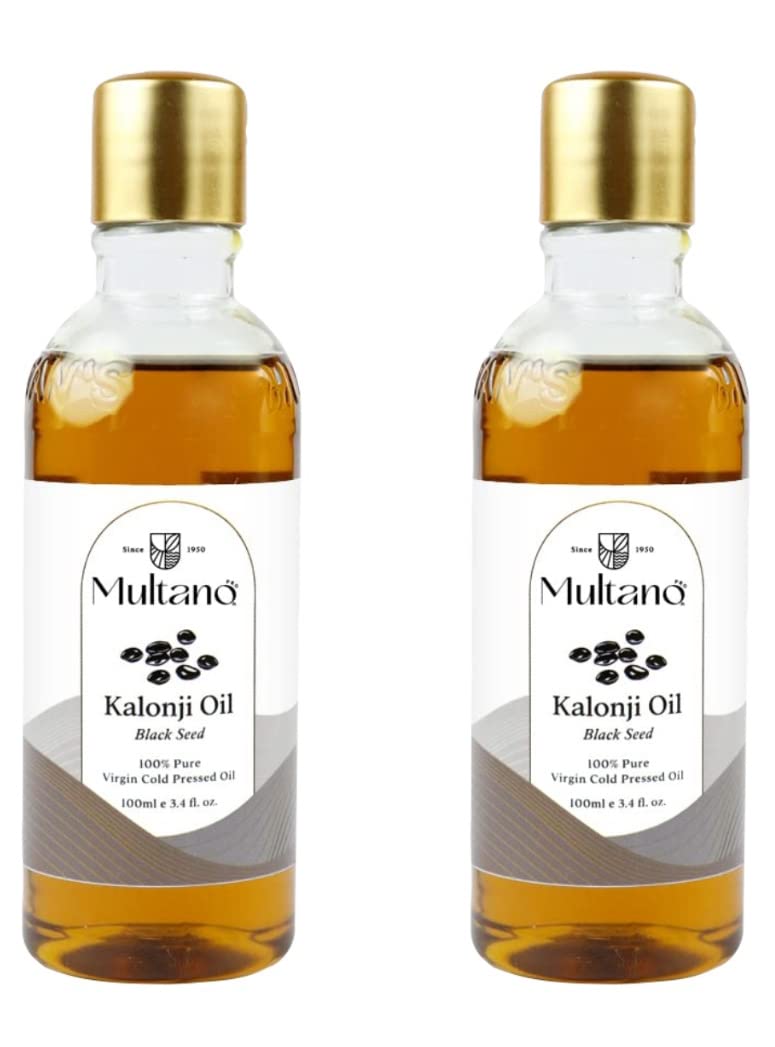 Multano Pro Pure Cold Pressed Kalonji Oil for Hair Growth Virgin Edible Black Seed Oil (nigella Sativa) for Hair Care, Skincare & Direct Consumption (100ML Pack of 2, Total 200ML)