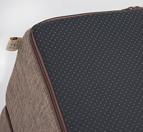 Image of Best Pet Supplies Dog Stairs & Steps - Foam Steps for Small Dogs & Cats, Non-Slip Indoor Balanced Pet Step Support, Dog Ramp, No Assembly, Brown Linen, Foldable 3-Step (16.5-inch Height)