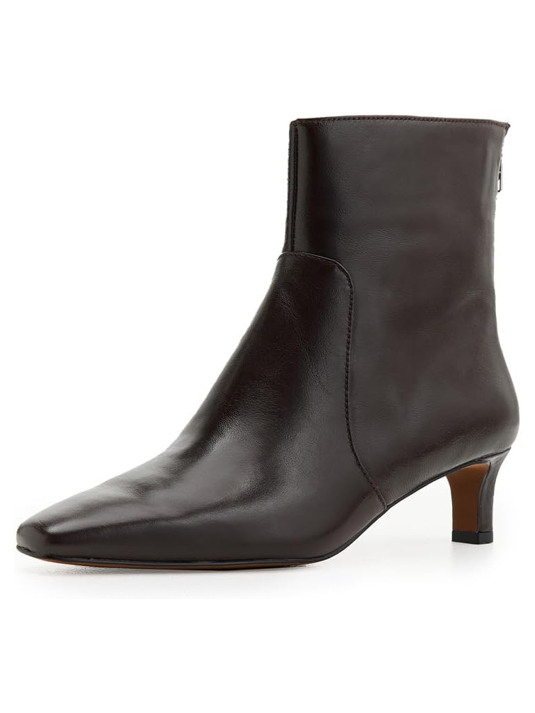 Brown Madewell The Dimes Kitten-Heel Boot In Crinkle Leather