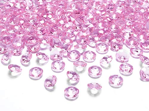 PartyDeco Lot de 100 diamants de table, rose, emballage