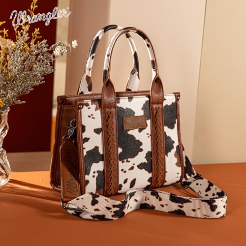 Image of Montana West x Wrangler Tote Bag for Women Western Cow Print Purse Designer Top Handle Handbags