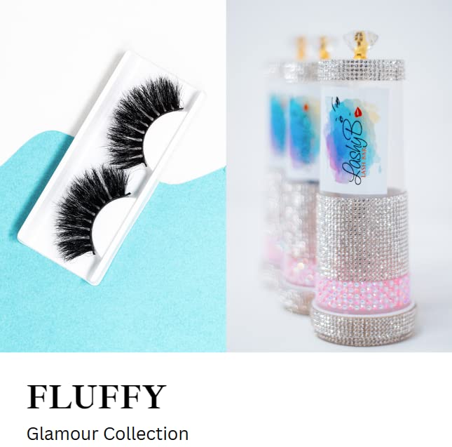 Miniatura 4 de Glamour Collection - Pestañas postizas de visón sintético de aspecto natural, hechas a mano, esponjosas, extensiones de pestañas reutilizables