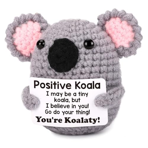 Pocket Hug Positive Koala Positive Geschenke Emotional Support Kuscheltier Kreative Strickwolle Koala Puppe Inspirierende Handgemachte Strickpuppe Mutmacher Geschenk Positive Kartoffel Deutsch Ersatz