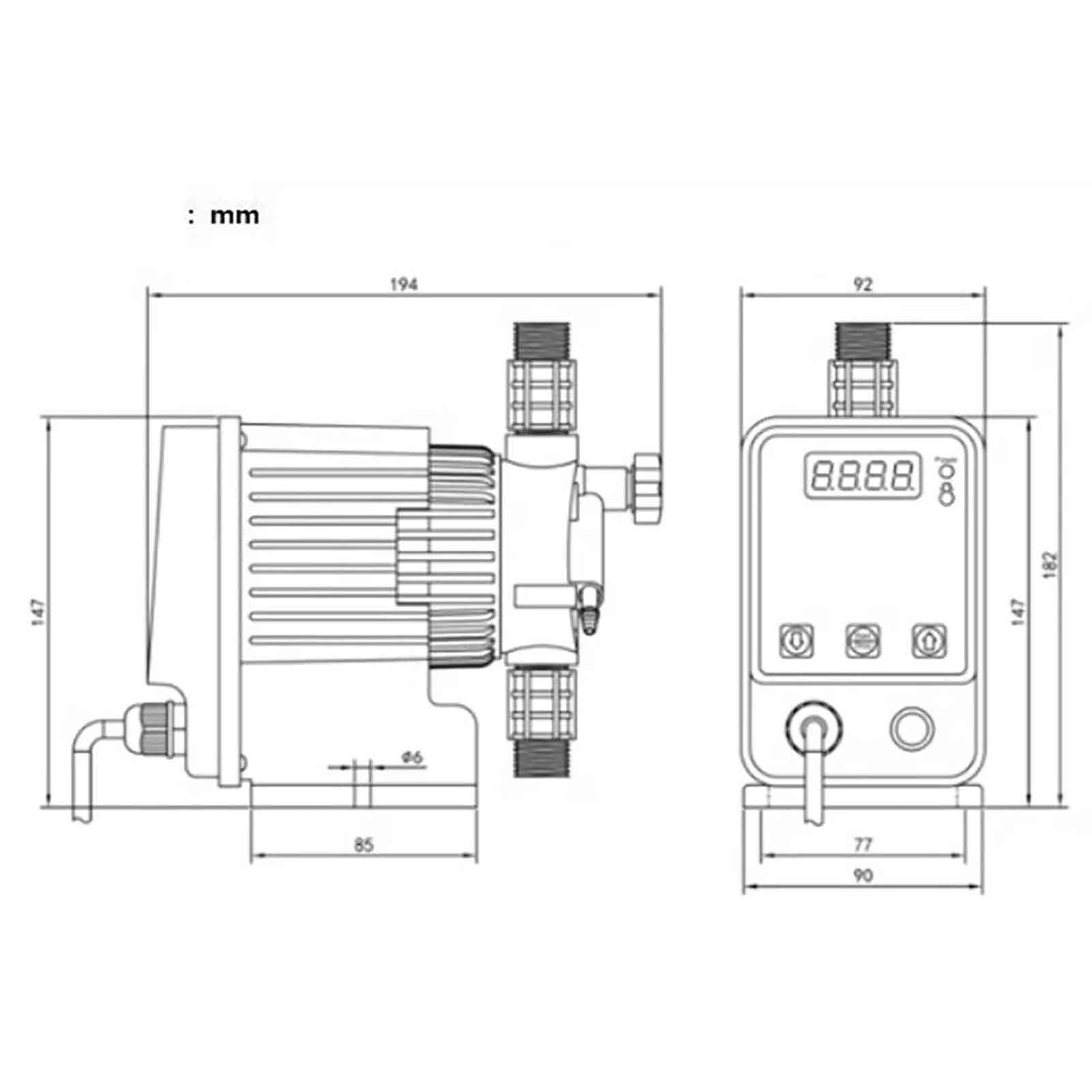 Toplionace 220V Elektromagnetische Membrandosierpumpe Elektrische Automatische Mikroquantitative Dosierpumpe (3L)