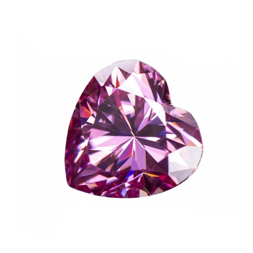 Moissanite rose cœur 6.5mm pour création bijoux bagues bracelets