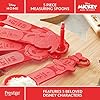 Prestige New Disney Bake with Mickey Mouse Measuring Spoons Sets - Nesting 5 Piece Set, ¼ Tsp to 1 Tbsp, Dishwasher Safe Measuring Spoons, Red #1