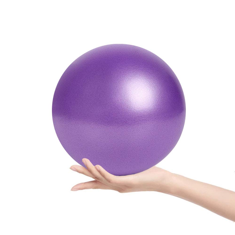 Goonidy Mini Exercise Ball - 9Inch Samll Bender Ball for Stability, Barre, Pilates, Yoga, Core Training and Physical Therapy, Exercise Equipment for Back Inner Thigh and Balanced Body (Purple, 4 Pack)