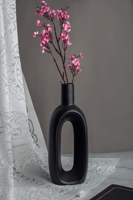 MRD Decorative Ceramic Flower Vase for Home Décor, Living Room, Dining and Office Table (Pack of 1, Black) (B0C18VL388) Amazon Price History, Amazon Price Tracker