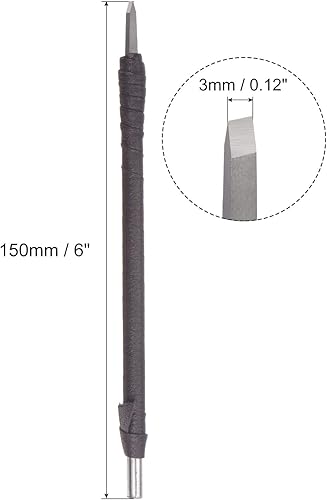 Miniatura 2 de uxcell Cuchillo para tallar cinceles de madera, punta plana de carburo de tungsteno de 0.118 in, herramienta de mano para carpintería, Graver 5.906