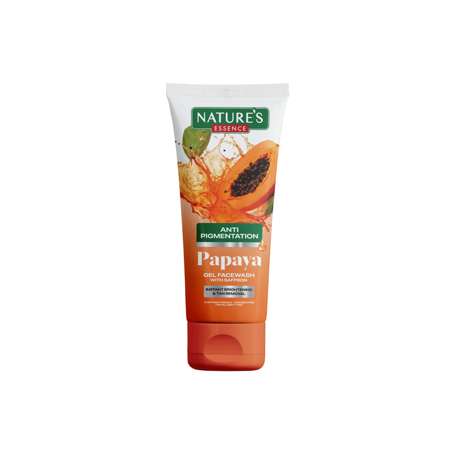 NATURES ESSENCE Anti Pigmentation Papaya Gel Face wash for women infused with Saffron |reduces Spot| Instant Brightening |Tan Removal 50gm