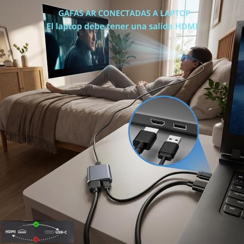 Adaptador HDMI a USB-C para gafas Rokid AR y consolas Switch 2 5