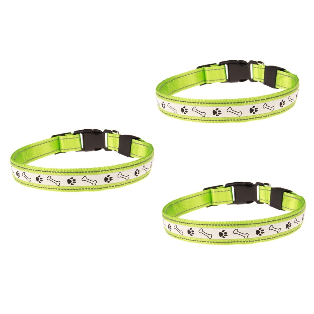 Kisangel 3stücke -hundehalsband Mit Aufladbarem Licht Verstellbar Und Hochsichtbar Für Nächtliche Grünes Design Sicher Für Ihr Haustier