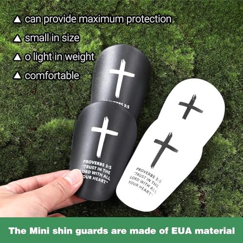 image for Ptwola 2 Pairs Mini Soccer Shin Guards 3.94 x 2.56 Inches Football Shi