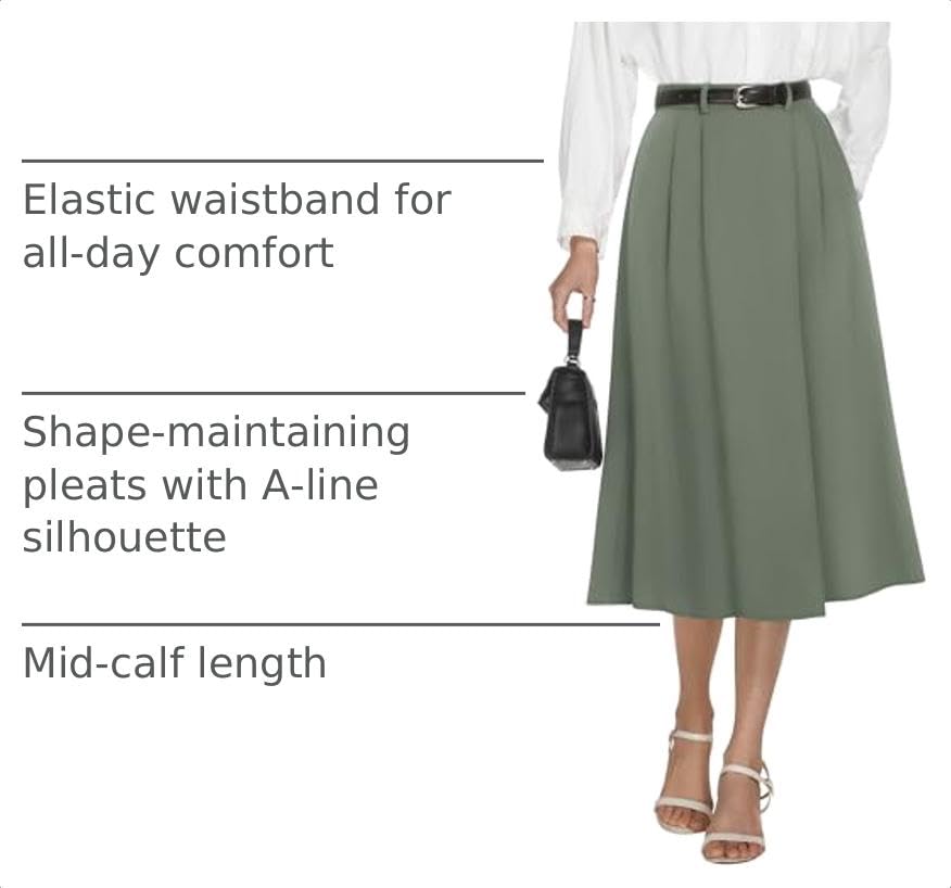 Image of Casly Lamiit A-Line Midi Skirts for Women Business Skirt