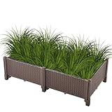 Erhöhtes Gartenbeet – Hochbeet-Halterung, Hochbeet | Stabiler Holz- und Metallrahmen, geräumige Anbaufläche, einfache Montage für Hinterhof, Balkon und Terrasse, Gartenarbeit, perfekt für Blumen