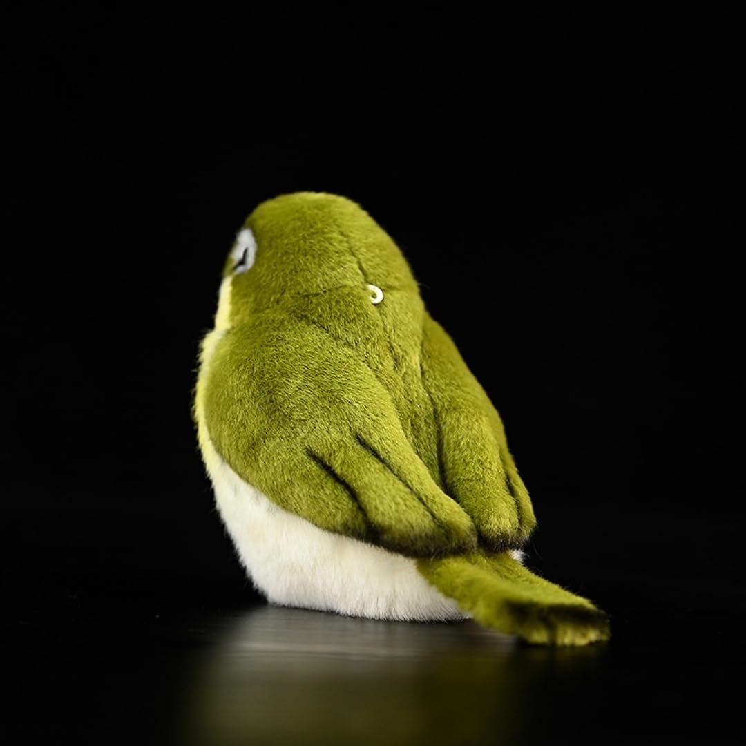 Realistic Bird Plush, Dark Green White-Eye Bird Stuffed Animal, Soft Hummingbird Stuffed Animals Plushie Pillows Home Decor 5.5'' - Image 3