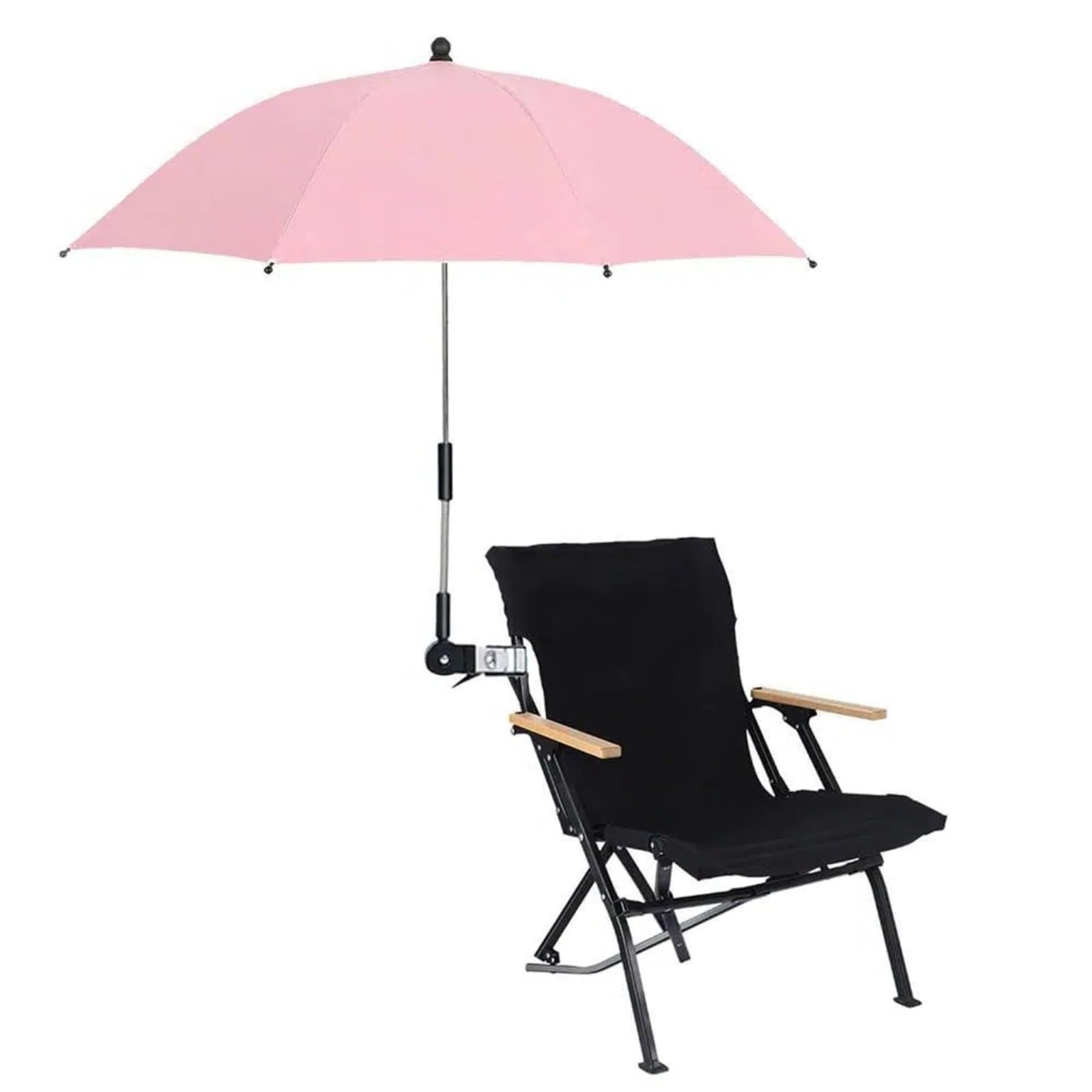 Portable Chair Umbrella with Clamp, Clip On Parasol for Beach Chairs, Garden, Patio, Stroller or Wheelchairs, UV Protection Sun Shade (Pink)