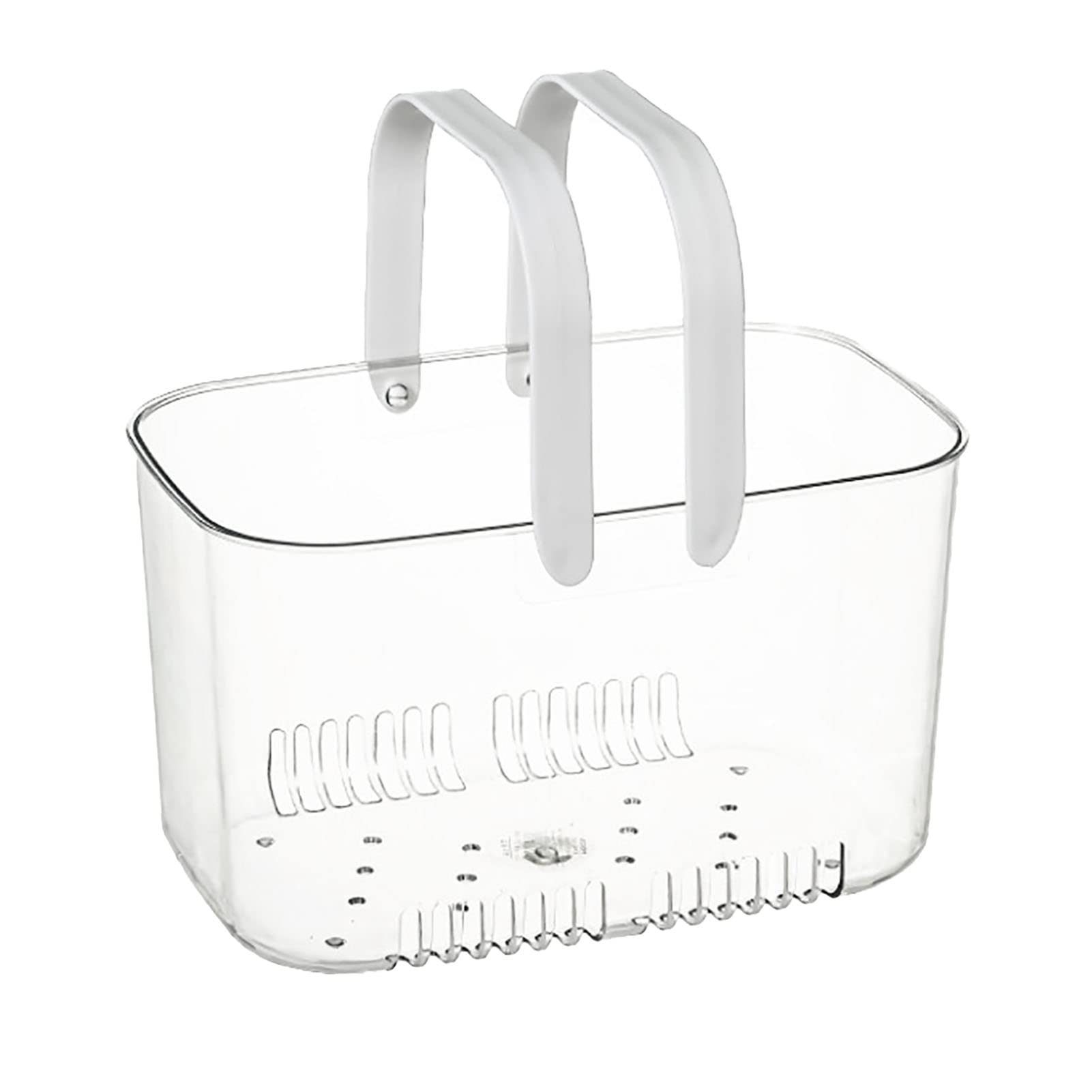 HERCHR Portable Shower Caddy Plastic Storage Basket with Handle Box Organizer Bin Drainage Toiletry Tote Bag for Bathroom