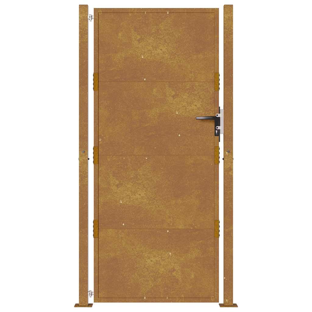 vidaXL Puerta de jardín Acero corten 100x175 cm, Puerta de Valla, Puerta de Exterior, Puerta de Metal, Puerta de Seguridad, Puerta de Entrada