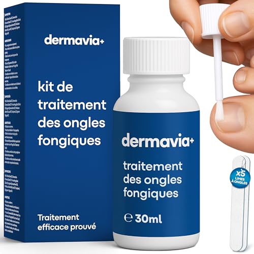 DERMAVIA+ - DERMAVIA+ Traitement contre les mycoses des ongles – 30 ML – Convient aux diabétiques – Traitement cliniquement prouvé – Facile à utiliser et résultats rapides