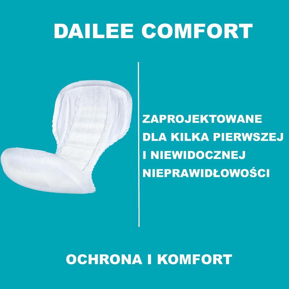 Dailee Comfort Maxi - Starsze Pieluchy 112x - Prostokątna Pieluszka - Nietrzymanie Moczu 8,5 Krople - Wygodne Ochronne Delikatne