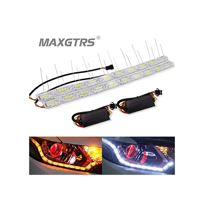 Buy light coal 2x Car Flexible White/Amber Switchback LED Knight