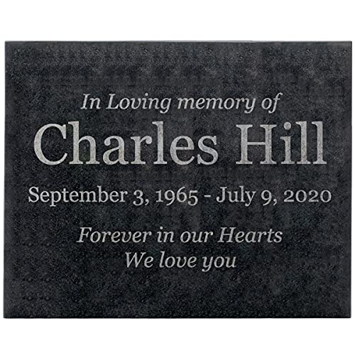 Easy Design - In Loving Memory - Black Granite Memorial or Sympathy Gift. Add your Personalized Text and Dates. Offered in a Variety of Sizes to Meet your Needs and Budget (20 x 16 x 0.4